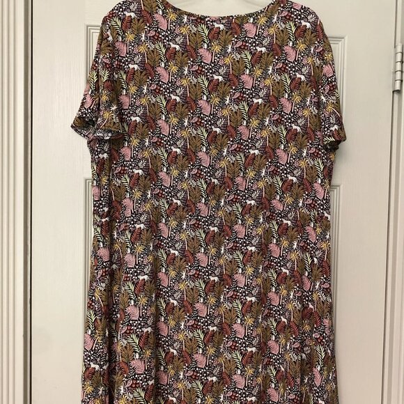 Loft Size XXL Paradise Jungle Print Button Front Side Tie Safari Dress NWT - Picture 2 of 8